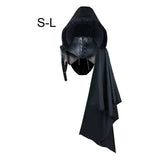 Maxbell Unisex Black Cape Cloak with Buckle Straps Halloween Garment Hooded Cape S
