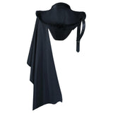 Maxbell Unisex Black Cape Cloak with Buckle Straps Halloween Garment Hooded Cape S