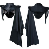 Maxbell Unisex Black Cape Cloak with Buckle Straps Halloween Garment Hooded Cape S