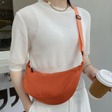 Maxbell Women Girls Dumpling Bun Work Purse Casual Nylon Shoulder Bag Orange