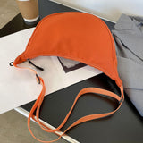 Maxbell Women Girls Dumpling Bun Work Purse Casual Nylon Shoulder Bag Orange