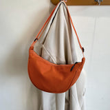 Maxbell Women Girls Dumpling Bun Work Purse Casual Nylon Shoulder Bag Orange