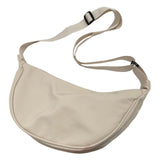 Maxbell Women Girls Dumpling Bun Work Purse Casual Nylon Shoulder Bag Beige