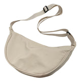 Maxbell Women Girls Dumpling Bun Work Purse Casual Nylon Shoulder Bag Beige