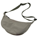 Maxbell Women Girls Dumpling Bun Work Purse Casual Nylon Shoulder Bag Grey Green