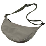 Maxbell Women Girls Dumpling Bun Work Purse Casual Nylon Shoulder Bag Grey Green