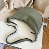 Maxbell Women Girls Dumpling Bun Work Purse Casual Nylon Shoulder Bag Grey Green