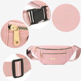 Maxbell Fashion Women Fanny Pack Waist Pack Adjustable Strap for Traveling Pink