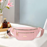 Maxbell Fashion Women Fanny Pack Waist Pack Adjustable Strap for Traveling Pink