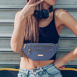 Maxbell Fashion Women Fanny Pack Waist Pack Adjustable Strap for Traveling Blue