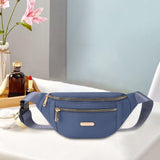 Maxbell Fashion Women Fanny Pack Waist Pack Adjustable Strap for Traveling Blue