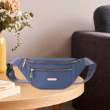Maxbell Fashion Women Fanny Pack Waist Pack Adjustable Strap for Traveling Blue