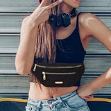 Maxbell Fashion Women Fanny Pack Waist Pack Adjustable Strap for Traveling Black