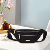 Maxbell Fashion Women Fanny Pack Waist Pack Adjustable Strap for Traveling Black