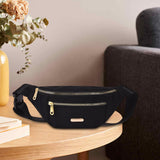 Maxbell Fashion Women Fanny Pack Waist Pack Adjustable Strap for Traveling Black