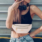 Maxbell Fashion Women Fanny Pack Waist Pack Adjustable Strap for Traveling White