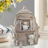 Maxbell Backpack School Bag Adjustable Straps Fashion Cute for Kids Khaki