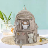 Maxbell Backpack School Bag Adjustable Straps Fashion Cute for Kids Khaki