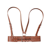 Maxbell Fashion Women Waist Belt Underbust Corset Steampunk Ladies Cincher Waistband Brown