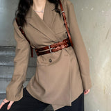 Maxbell Fashion Women Waist Belt Underbust Corset Steampunk Ladies Cincher Waistband Brown