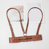 Maxbell Fashion Women Waist Belt Underbust Corset Steampunk Ladies Cincher Waistband Brown