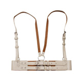 Maxbell Fashion Women Waist Belt Underbust Corset Steampunk Ladies Cincher Waistband Beige