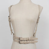 Maxbell Fashion Women Waist Belt Underbust Corset Steampunk Ladies Cincher Waistband Beige