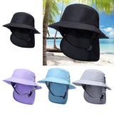 Maxbell Surf Bucket Hat with Chin Straps Fisherman for Tourism Water Sports Black