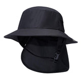 Maxbell Surf Bucket Hat with Chin Straps Fisherman for Tourism Water Sports Black