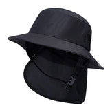 Maxbell Surf Bucket Hat with Chin Straps Fisherman for Tourism Water Sports Black