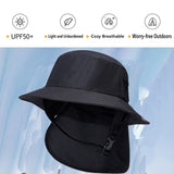 Maxbell Surf Bucket Hat with Chin Straps Fisherman for Tourism Water Sports Black