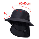 Maxbell Surf Bucket Hat with Chin Straps Fisherman for Tourism Water Sports Black