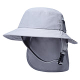 Maxbell Surf Bucket Hat with Chin Straps Fisherman for Tourism Water Sports Gray