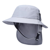 Maxbell Surf Bucket Hat with Chin Straps Fisherman for Tourism Water Sports Gray