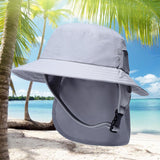 Maxbell Surf Bucket Hat with Chin Straps Fisherman for Tourism Water Sports Gray