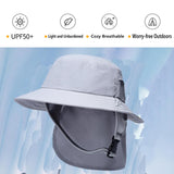 Maxbell Surf Bucket Hat with Chin Straps Fisherman for Tourism Water Sports Gray