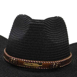 Maxbell Women Hats Retro Cowboy Hat for Horseback Riding Party Sun Protection Decor Black