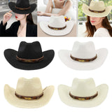 Maxbell Women Hats Retro Cowboy Hat for Horseback Riding Party Sun Protection Decor Black