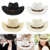 Maxbell Women Hats Retro Cowboy Hat for Horseback Riding Party Sun Protection Decor Black