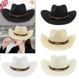 Maxbell Women Hats Retro Cowboy Hat for Horseback Riding Party Sun Protection Decor Black