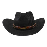 Maxbell Women Hats Retro Cowboy Hat for Horseback Riding Party Sun Protection Decor Black