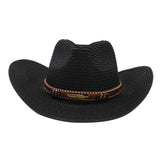 Maxbell Women Hats Retro Cowboy Hat for Horseback Riding Party Sun Protection Decor Black