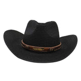 Maxbell Women Hats Retro Cowboy Hat for Horseback Riding Party Sun Protection Decor Black