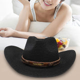 Maxbell Women Hats Retro Cowboy Hat for Horseback Riding Party Sun Protection Decor Black