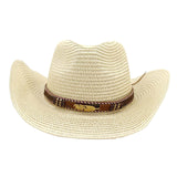 Maxbell Women Hats Retro Cowboy Hat for Horseback Riding Party Sun Protection Decor Beige