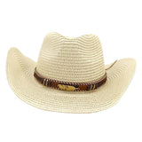 Maxbell Women Hats Retro Cowboy Hat for Horseback Riding Party Sun Protection Decor Beige