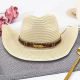 Maxbell Women Hats Retro Cowboy Hat for Horseback Riding Party Sun Protection Decor Beige