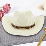 Maxbell Women Hats Retro Cowboy Hat for Horseback Riding Party Sun Protection Decor Milky