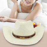 Maxbell Women Hats Retro Cowboy Hat for Horseback Riding Party Sun Protection Decor Milky