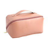 Maxbell Portable Travel Toiletry Bag PU Leather Handbag Waterproof Women Girls pink